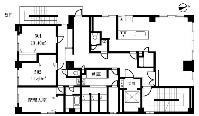 シェアハウス葛西間取り図5F