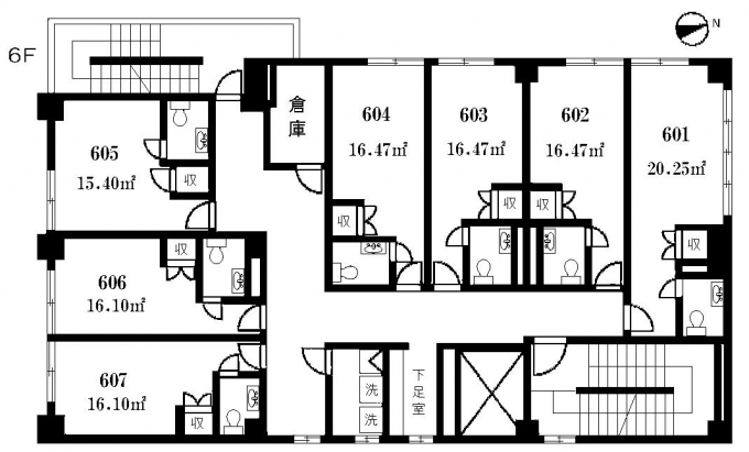 シェアハウス葛西間取り図6F
